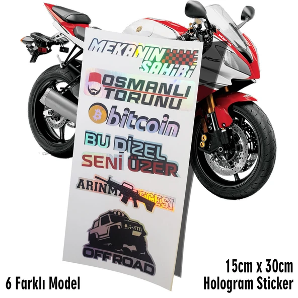 çoklu model motosiklet araba kask laptop cam uyumlu sticker ürün görseli 1