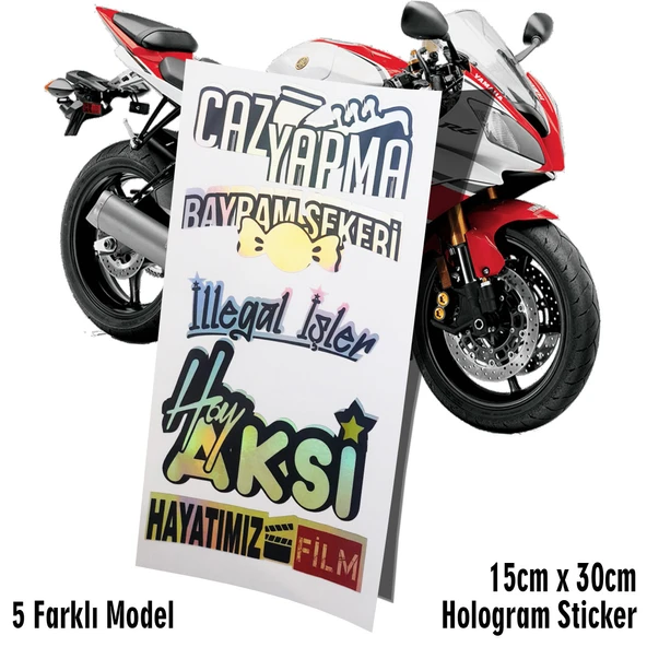 araba yazıları hologram model motosiklet araba kask laptop cam uyumlu sticker ürün görseli 1