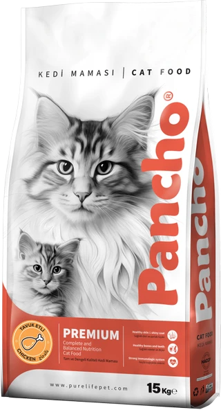 PANCHO TAVUKLU YET. KEDİ MAMASI 15KG ürün görseli 1