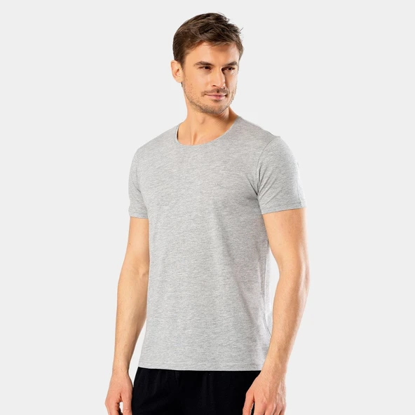 Cacharel Erkek Bisiklet Yaka T-shirt 2169/Gri ürün görseli 1