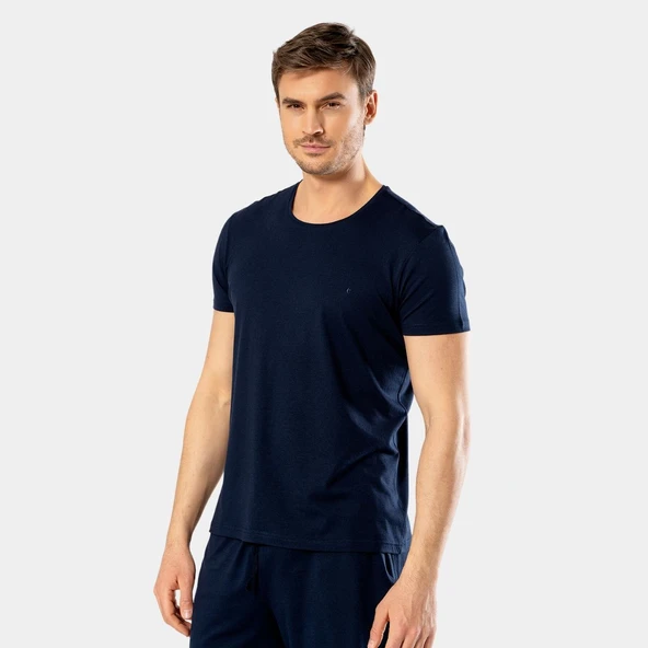Cacharel Erkek Bisiklet Yaka T-Shirt 2169/Lacivert ürün görseli 1