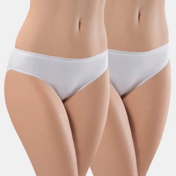 Türen Kadin Biyeli Pamuklu Bikini Külot 2'li Paket 270/Beyaz ürün görseli 1