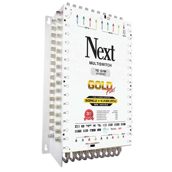 NEXT Sonlu Kaskatlı Uydu Santral 10/64 Multiswitch Hibrit ürün görseli 1