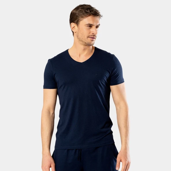 Cacharel Erkek V Yaka T-Shirt 2170/Lacivert ürün görseli 1