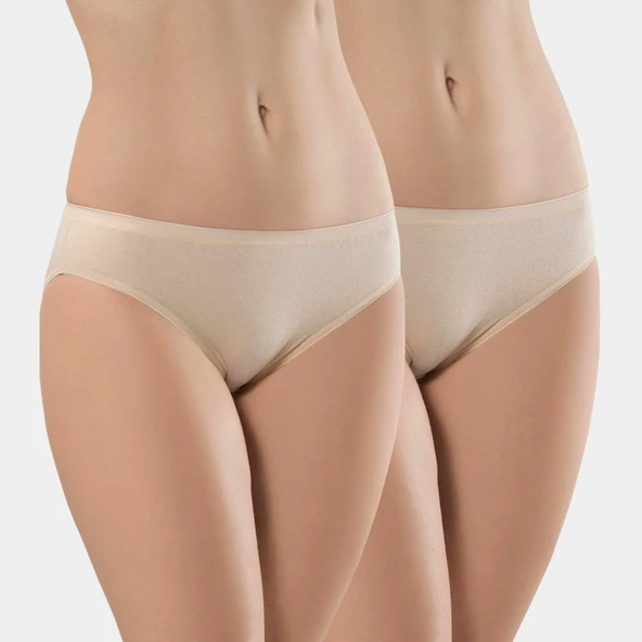 Türen Kadin Biyeli Pamuklu Bikini Külot 2'li Paket 270/Ten ürün görseli 1