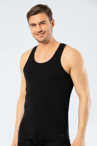 Cacharel Erkek Halter Yaka Spor Atlet 1302/Siyah ürün görseli 1