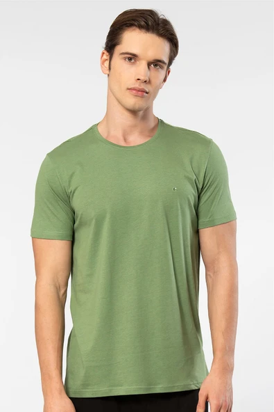 Cacharel Erkek Bisiklet Yaka T-shirt 2169/Yeşil ürün görseli 1