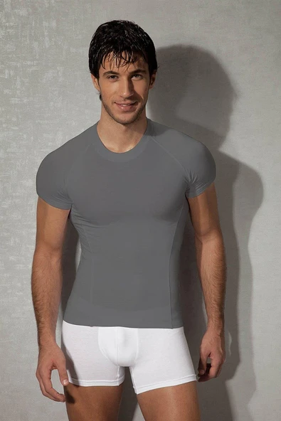 Doreanse Erkek Modal Yuvarlak Yaka Kısa Kol T Shirt 2535 Füme ürün görseli 1