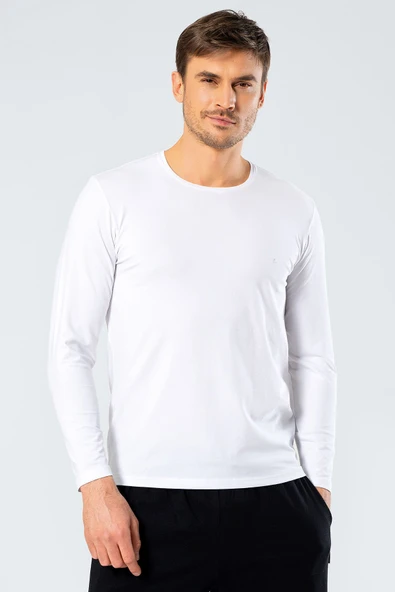 Cacharel Erkek Uzun Kollu T-Shirt 1333/Beyaz ürün görseli 1
