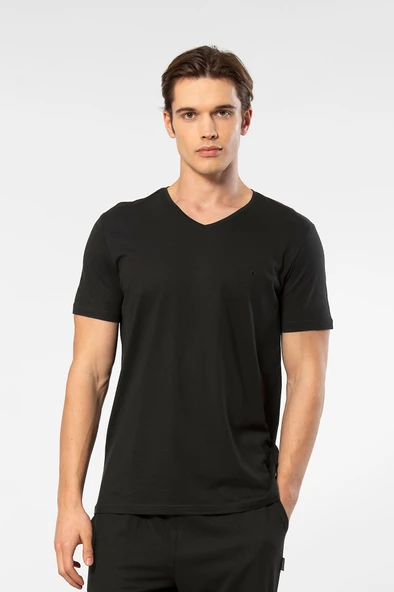 Cacharel Erkek V Yaka T-Shirt 2170/Siyah ürün görseli 1