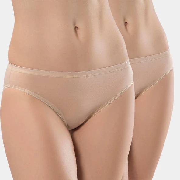 Türen Kadin Likrali 2'li Pamuklu Bikini Külot 230/Ten ürün görseli 1