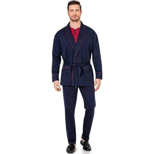 Pierre Cardin Erkek Lacivert Damat Çeyizlik Pijama Takımı 2020 ürün görseli 1