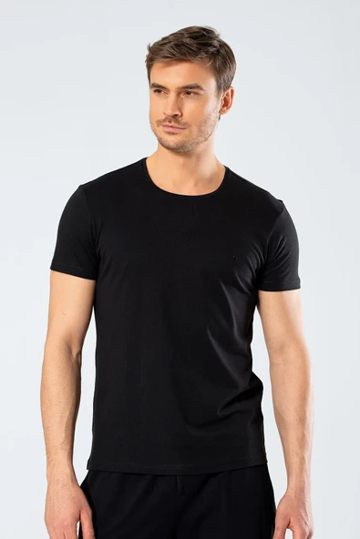 Cacharel Erkek Bisiklet Yaka T-Shirt 2169/Siyah ürün görseli 1