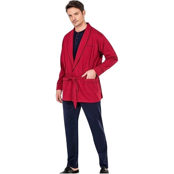 Pierre Cardin Erkek Bordo Damat Çeyizlik Pijama Takımı 2020 ürün görseli 1