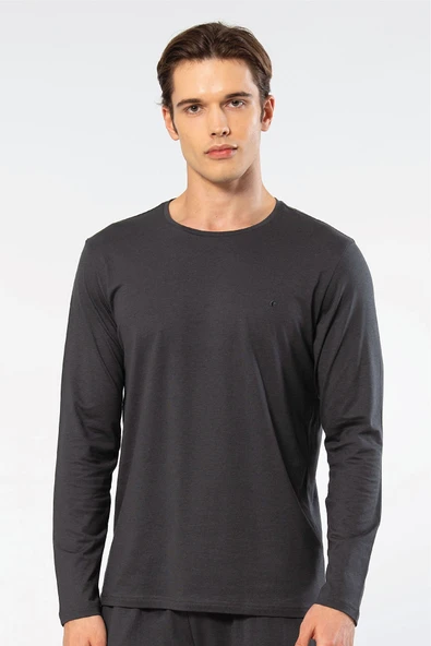 Cacharel Erkek Modal Pamuk Bisiklet Yaka T-shirt 2242/Antrasit ürün görseli 1