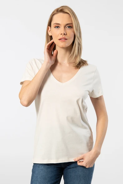 Wtshirt - Milano Kadın T-shirt /Krem ürün görseli 1
