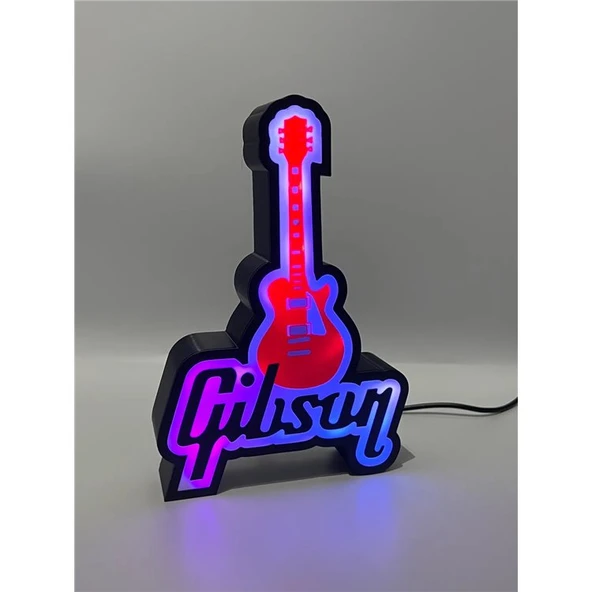 Gibson Elektro Gitar Led Masa Lambası - Resim 2