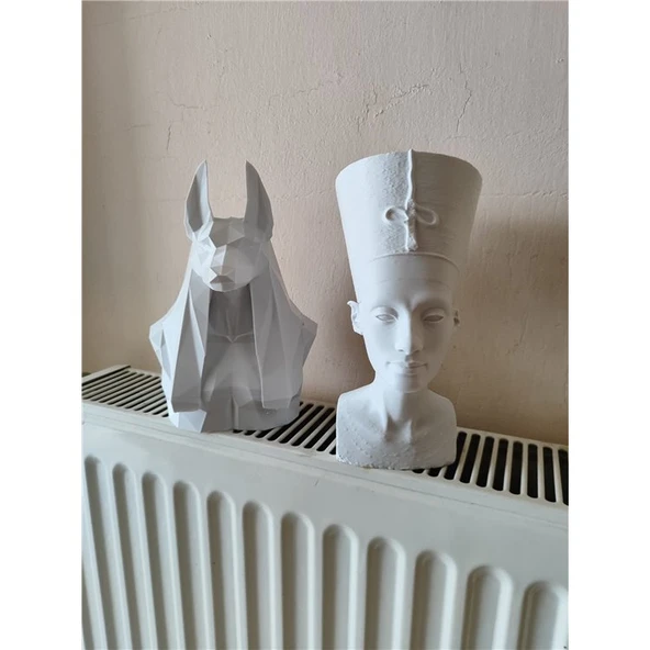 Antik Mısır Nefertiti ve Anubis Biblo 20 Cm ürün görseli 1