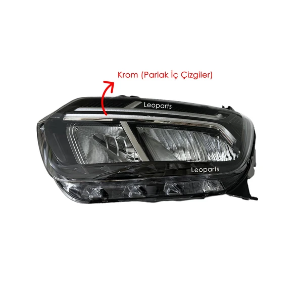 Leoparts Dacia Duster Far Lambası Sol (İç Çizgiler Krom) 2021-2024 260602287R ürün görseli 1