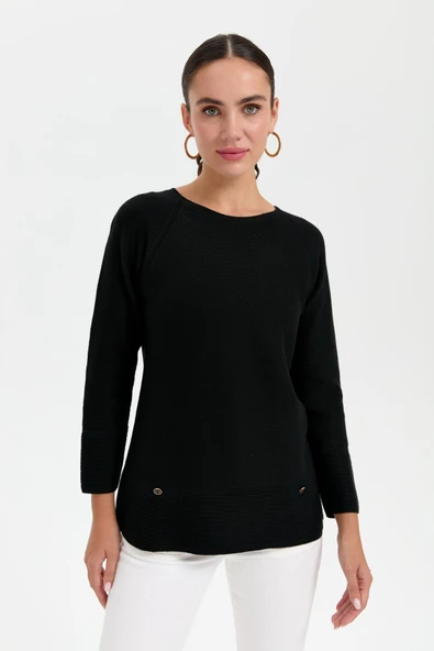 Desen Oversize Uzun Kol Kadın Kazak - Minimalist Stil ürün görseli 1
