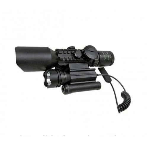 3-10x42 Zoomlu Av Tüfeği Dürbünü  Lazeri Zenon Fenerli M9 ürün görseli 1