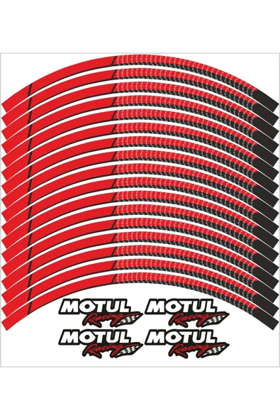 PROMOT ÜNİVERSAL JANT ŞERİDİ MOTUL JANT KAPLAMA STİCKER KIRMIZI Uyumlu ürün görseli 1