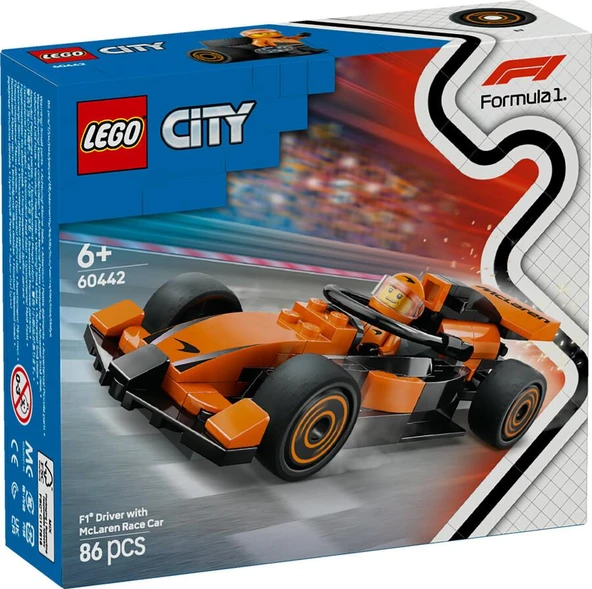 LEGO City 60442 F1 Driver with McLaren Race Car ürün görseli 1