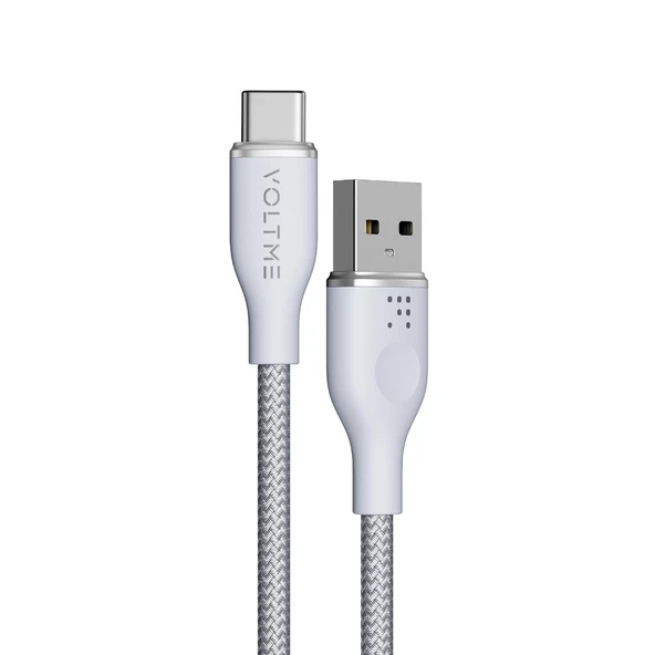 VOLTME C2048 Powerlink Rugg 60W USB to Type-C Şarj Kablosu 1.8M 3A- Gri ürün görseli 1