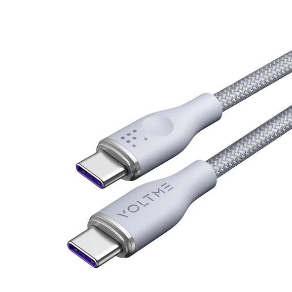 VOLTME C2060 Powerlink Rugg 100W Type-C Şarj Kablosu 1M 5A- Gri ürün görseli 1
