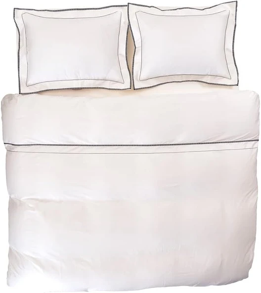 %100 Pamuk Saten Nevresim Seti 200x220 cm Lacivert - Piyano Serisi ürün görseli 1