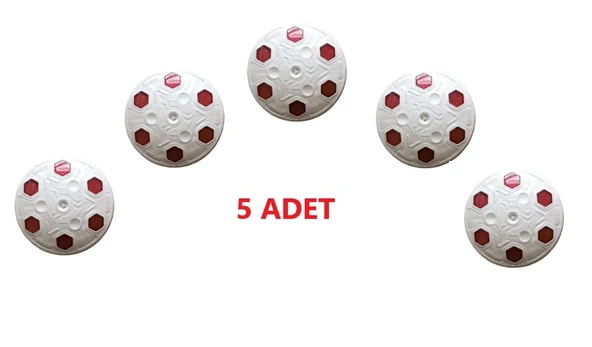 5 Adet Yuvarlak Mercekli Yol Butonu Beyaz Renk ürün görseli 1