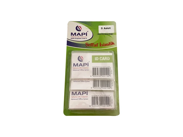 MAPİ ŞEFFAF İSİMLİKLER BLİSTER 54X86 MM 5'Lİ PAKET ürün görseli 1
