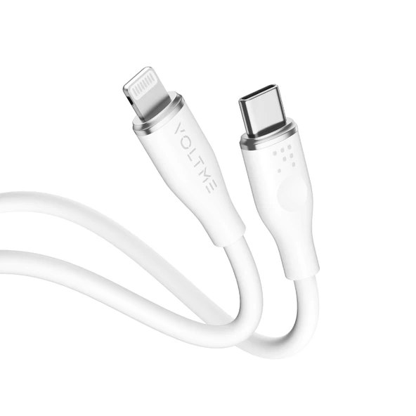 VOLTME C2098 Powerlink Moss 60W Type-C to Lightning Şarj Kablosu 1.2M 3A- Beyaz ürün görseli 1