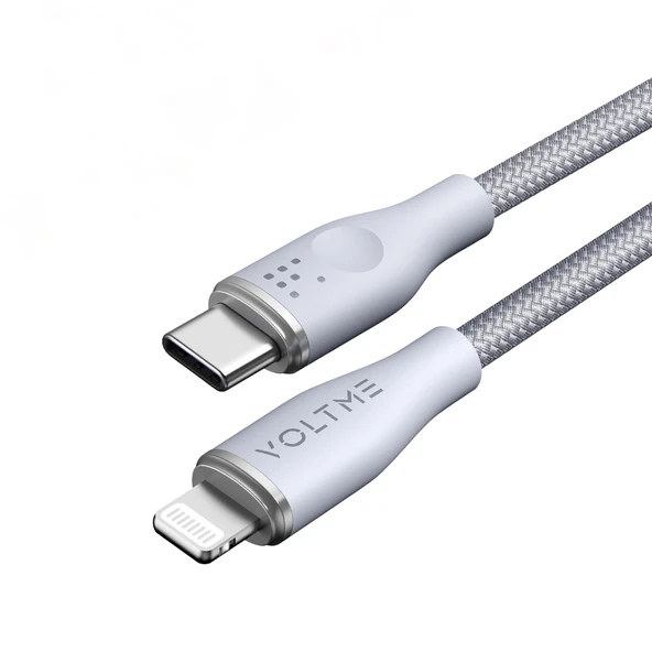 VOLTME C2082 Powerlink Rugg 60W Type-C to Lightning  Şarj Kablosu 1.2M 3A-Gri ürün görseli 1