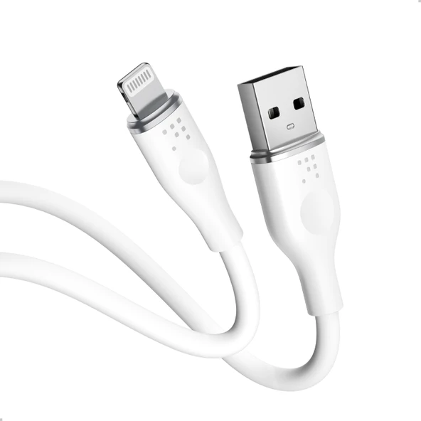 VOLTME C2088 Powerlink Moss 60W USB to Lightning Şarj Kablosu 1.2M 3A- Beyaz ürün görseli 1