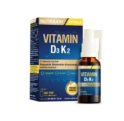 Nutraxin Vitamin D3K2 Sprey 30 ml ürün görseli 1