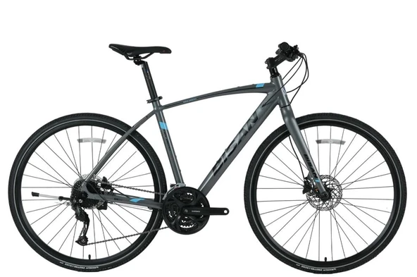 Bisan TRX 8600 27 Vites 48CM Metalik Gri Mavi Şehir Bisikleti ürün görseli 1