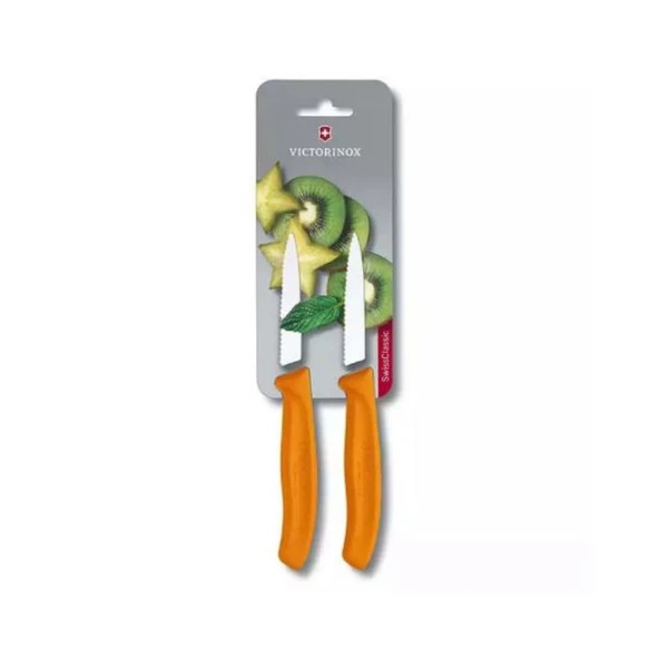 Victorinox  VT 6.7636.L119B Soyma Bıçağı,8 Cm,Test,Sc,Turuncu,2Li Blister ürün görseli 1