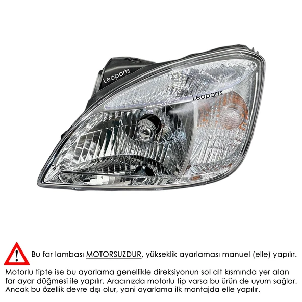 Leoparts Kia Rio Far Lambası Sol (Manuel) 2006-2010 92101-1G020 ürün görseli 1