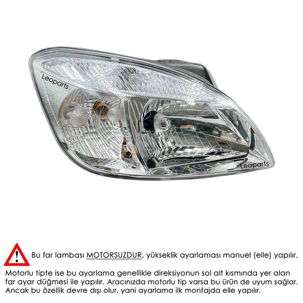 Leoparts Kia Rio Far Lambası Sağ (Manuel) 2006-2010 92102-1G020 ürün görseli 1