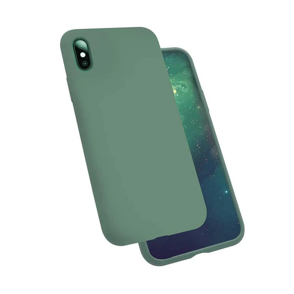 iPhone XS Max Kılıf Kadife İç Yüzey Wireless Destekli Silk Silikon ürün görseli 1