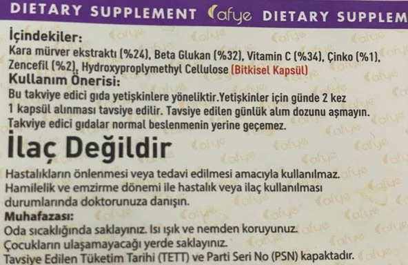 Afye SamBeZinC  (60 kapsül) - Resim 3