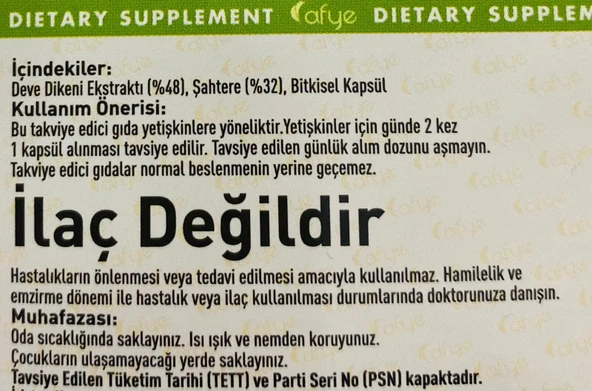 Afye Milk Thistle with Fumitory  (60 kapsül) - Resim 3