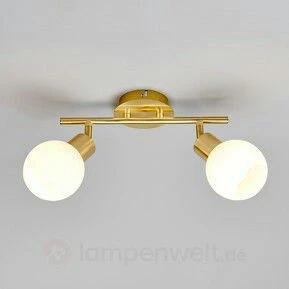 Rsylight Metal Eskitme Kaplama Opal Camlı Tavan Plofyoner 2 Li 180 Derece Hareketli Avize ürün görseli 1