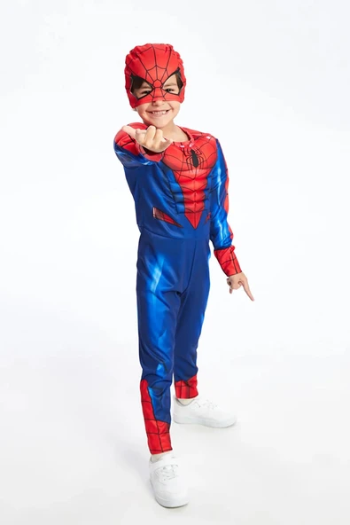 Life For Moda Erkek Çocuk Spiderman Kostümü Kaslı Maskeli Örümcek Adam Kostümü Parti Kıyafeti ürün görseli 1