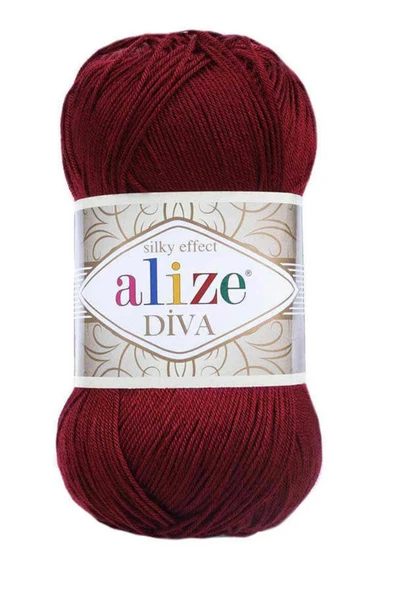 Alize ALİZE DİVA -57 BORDO  - 1 PAKET FİYATIDIR MİKROFİBER AKRİLİK ürün görseli 1