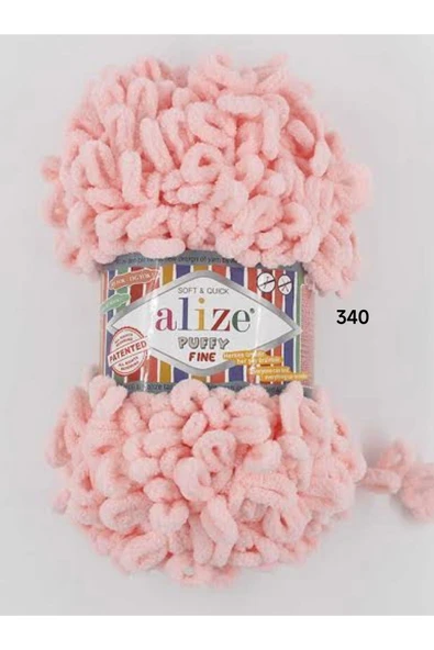 Berceminpuffyleri Alize Puffy Fine Color 340 pembe ürün görseli 1