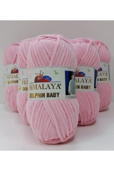 Himalaya Dolphin Baby Kadife Örgü Ipliği Toz Pembe 80319 ürün görseli 1