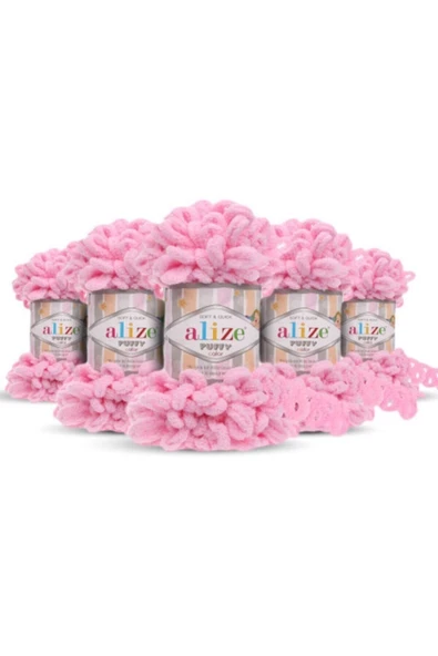 Öykü Tuhafiye Alize Puffy 185 Pembe 5 Adet ürün görseli 1