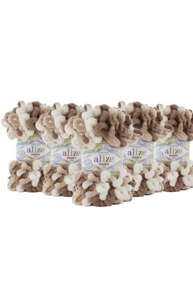 Alize (5 Adet ) Puffy El Örgü Ipliği 5'li Paket - Color 6398 - 100 Gr. 9 Mt. Parmak Örgü Ipi ürün görseli 1